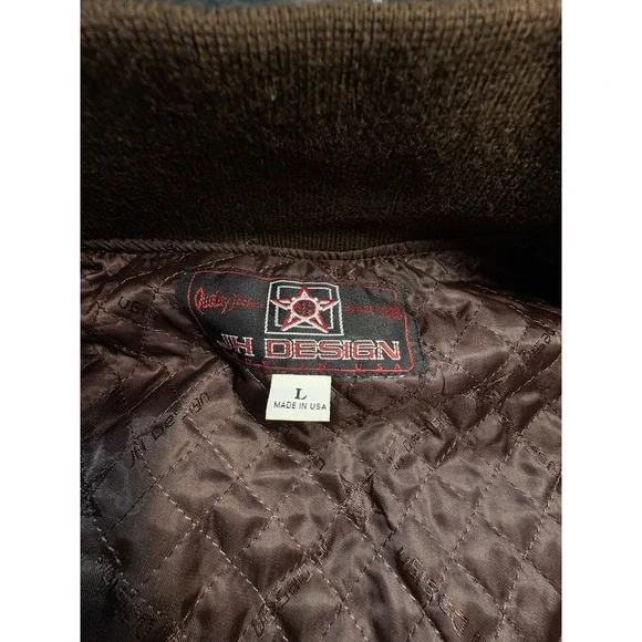 Vintage 90s Jeff Hamilton New York Yankees Wool Bomber Jacket Brown Large Flaws*